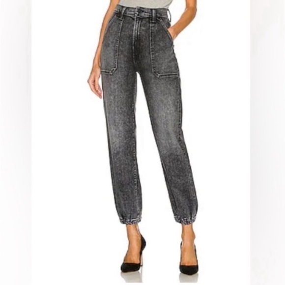 Mother Jeans The Wrapper Patch Springy Ankle In Train Stops